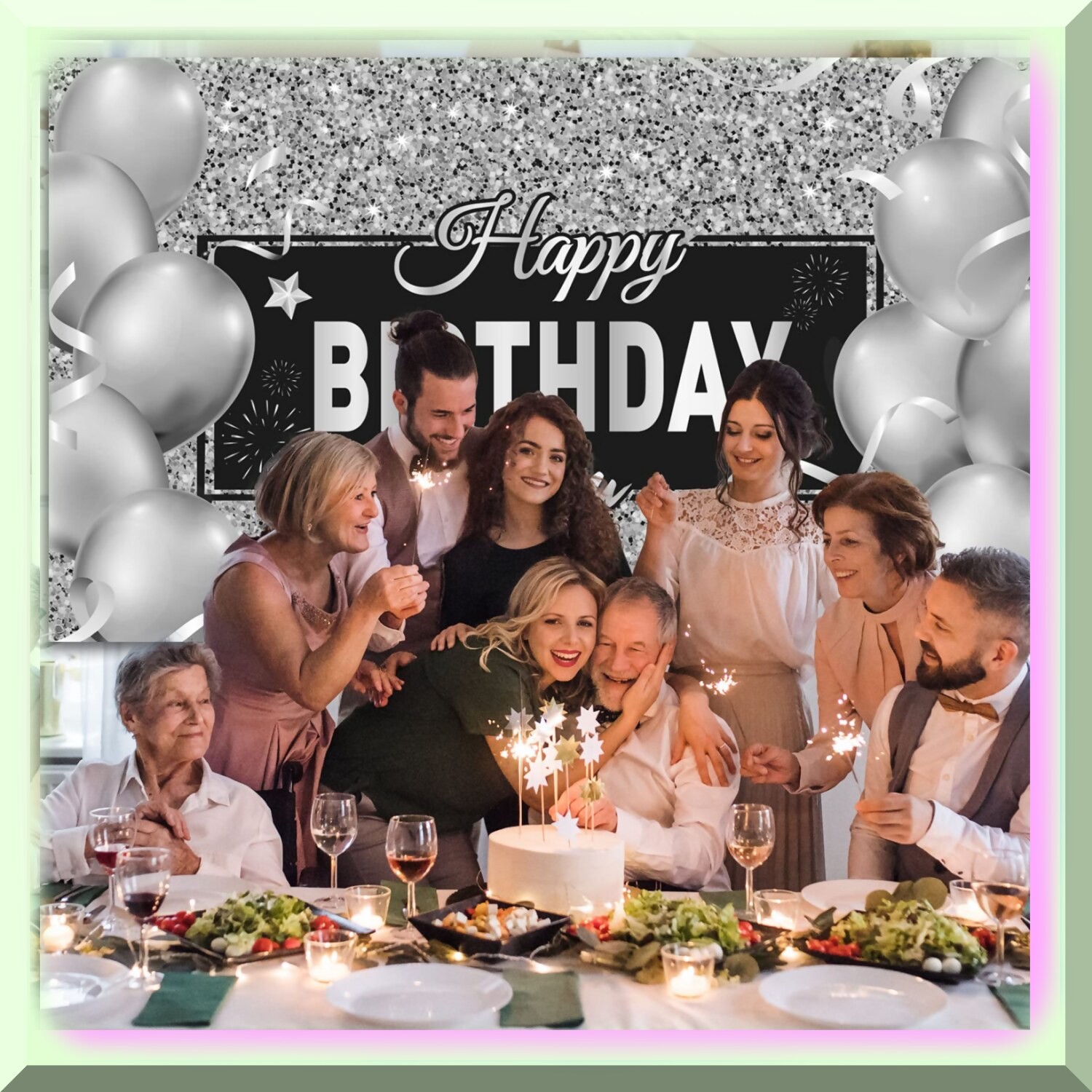 Midnight Magic Birthday Party Kit with Balloons and Backdrop