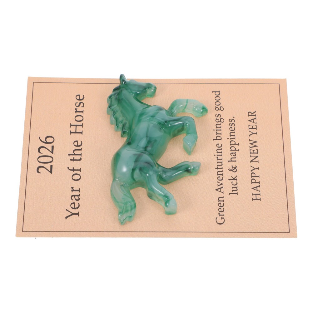 Unique Horse Year Greeting Card with Pocket Hug Resin Charm Ideal for Friends
