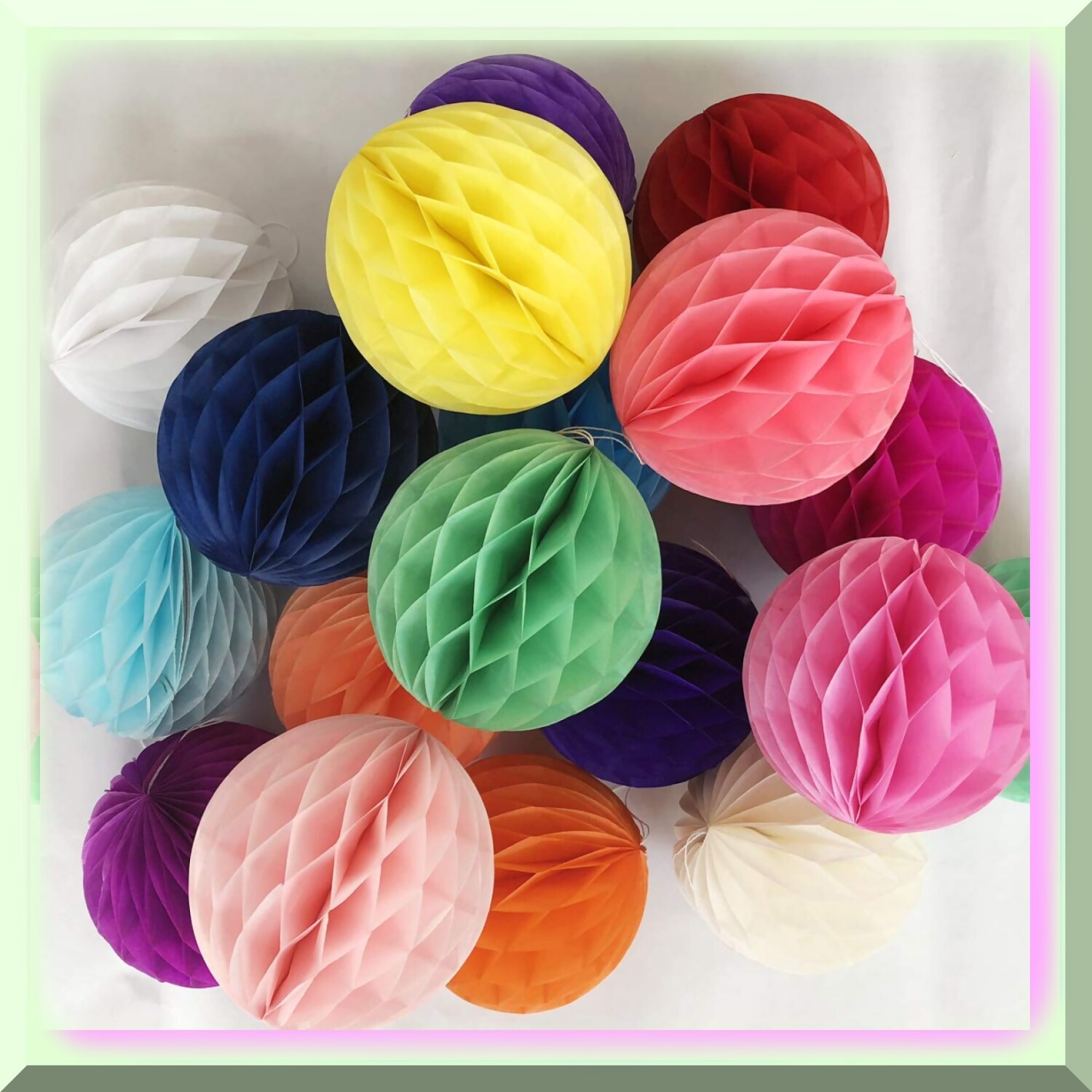 Vibrant 6-inch Honeycomb Flower Ball Decor Set