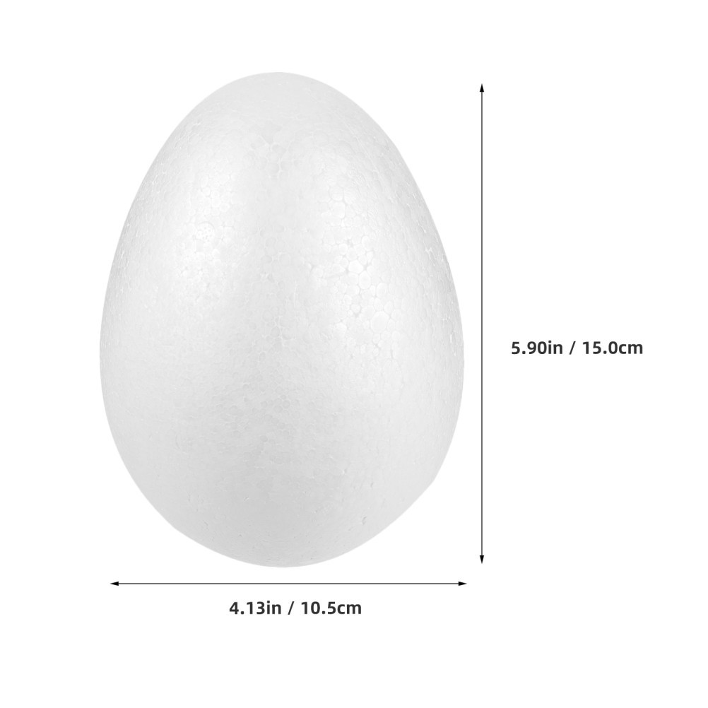3Pcs Durable White Polystyrene Foam Eggs for Craft DIY Easter Painting and Decor