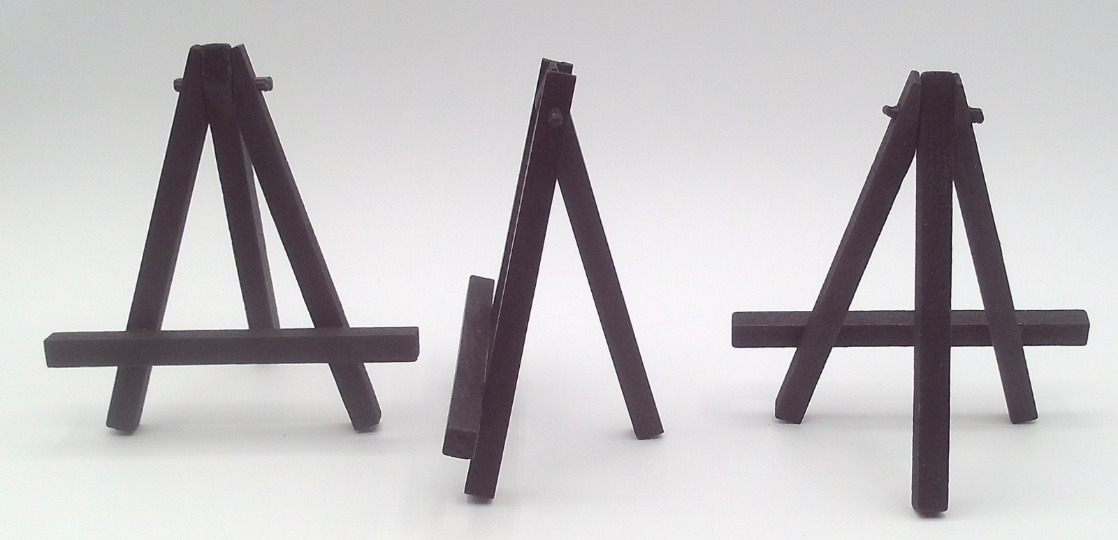 Miniature Black Wood Easels 4″ x 4″ Lot of 32 – Wedding Decor