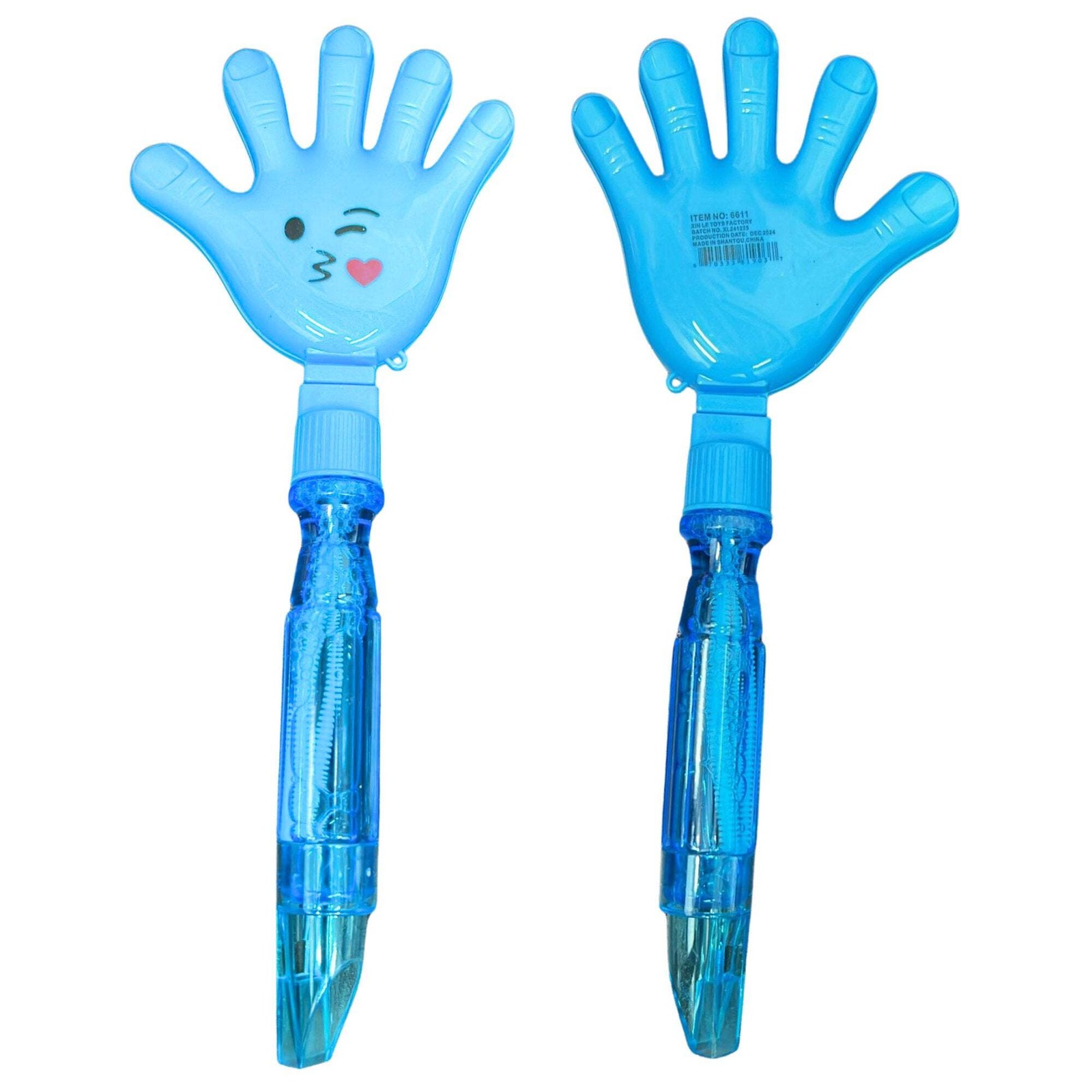 10″ Bubble Emoji Hand Stick Wind with Whistle at Bottom: 1 Pack