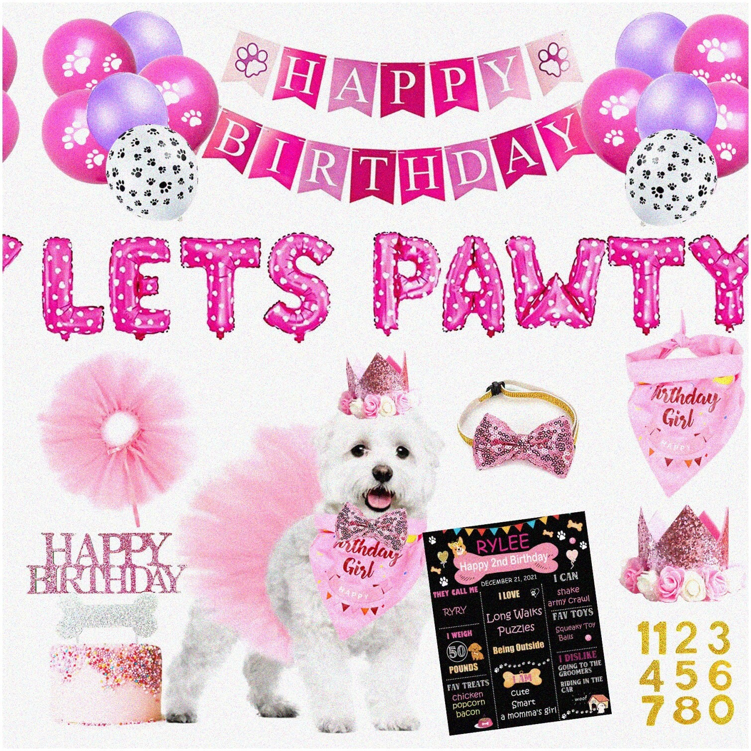 Dog Birthday Decorations and Balloons Pack