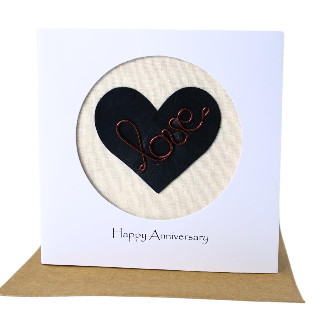 Camellia Bees 8th Wedding Anniversary Card for Wife 5.5 x inch, Bronze
