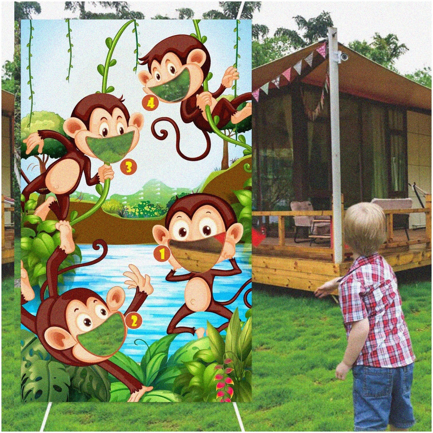 Wild Jungle Adventure Safari Animal Fabric Banner