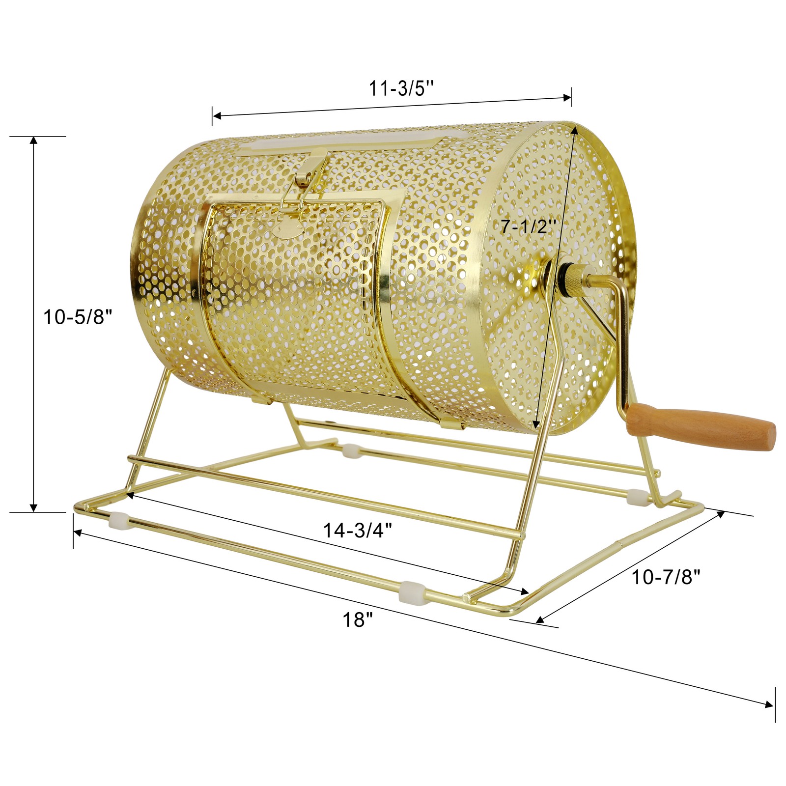 Raffle Ticket Spinner Drum 12″ x 8″ Brass Plated Holds 2500 Tickets