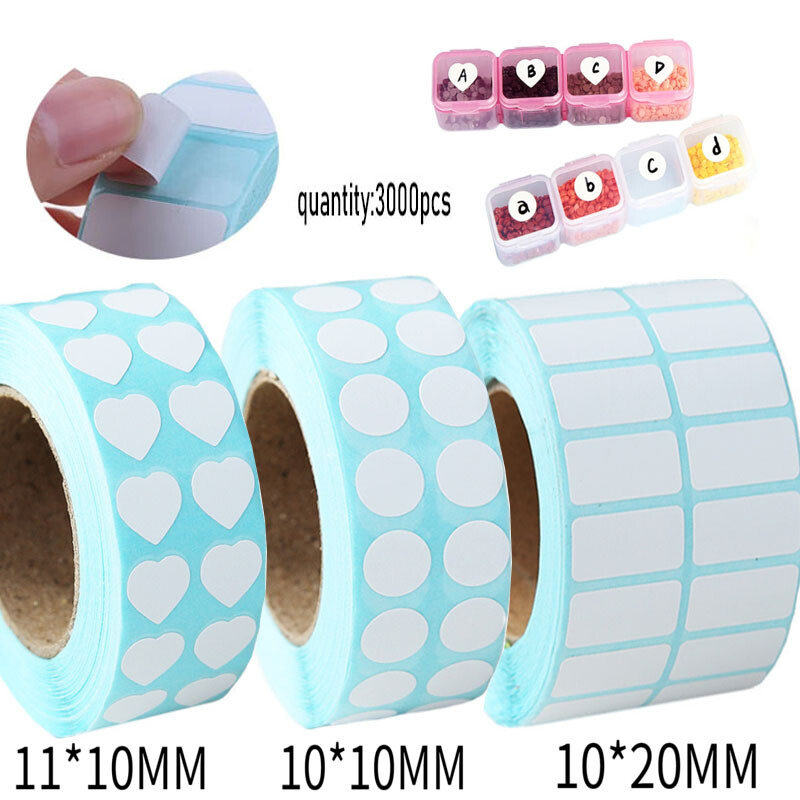 Heart/Round/Square Shaped Label Distinguish Classification Storage Label Sticker
