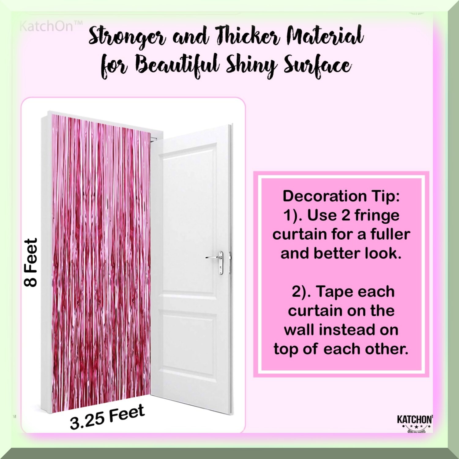 Pink Party Backdrop and Fringe Curtain Set