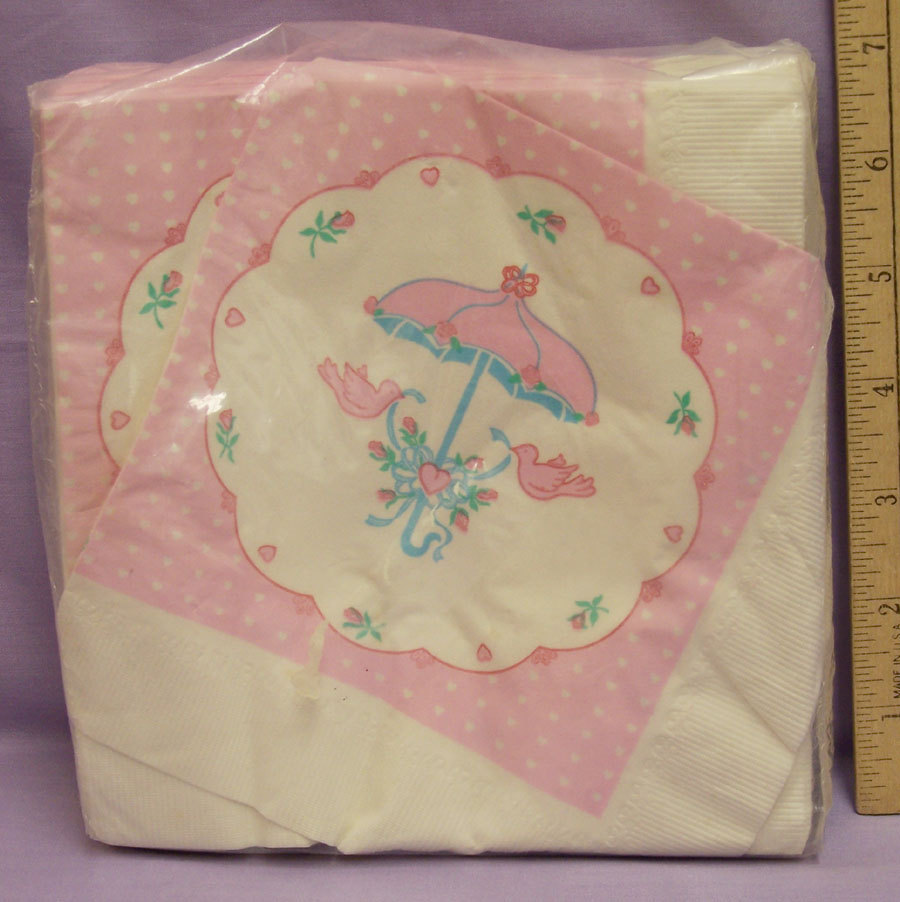 BABY SHOWER NAPKINS 154 TOTAL IS 7 UNOPENED PACKS VARIETY PICTURES NEW
