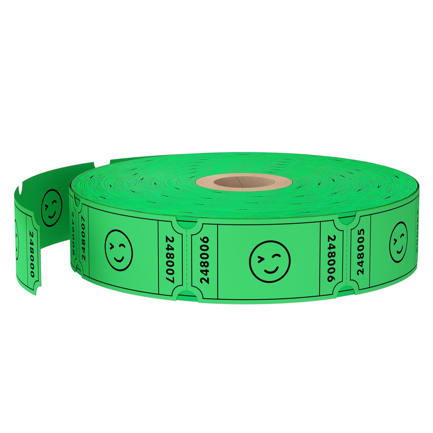 Smile Raffle Tickets Single Roll Green Event Carnival Admission 1000 Count