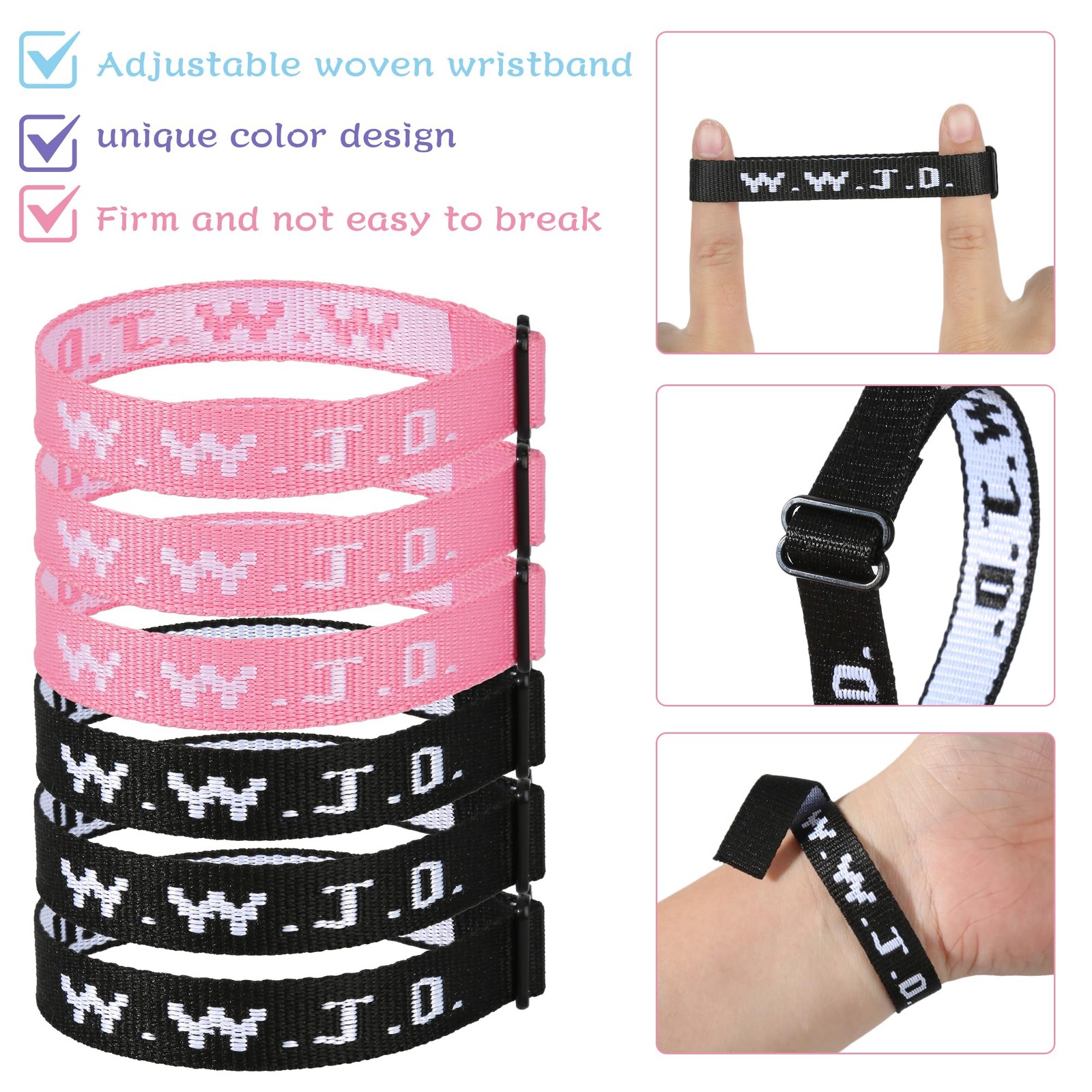 6PCS WWJD Bracelet for Women Men, Christian Gifts Wristbands, WWJD Rubber Bra…