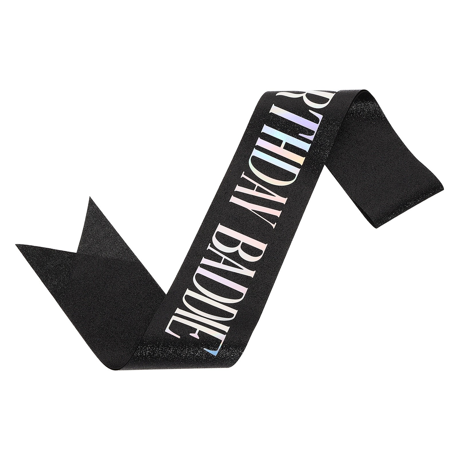Birthday Baddie Sash with Pin Colorful Foil Lettering for Party, Black