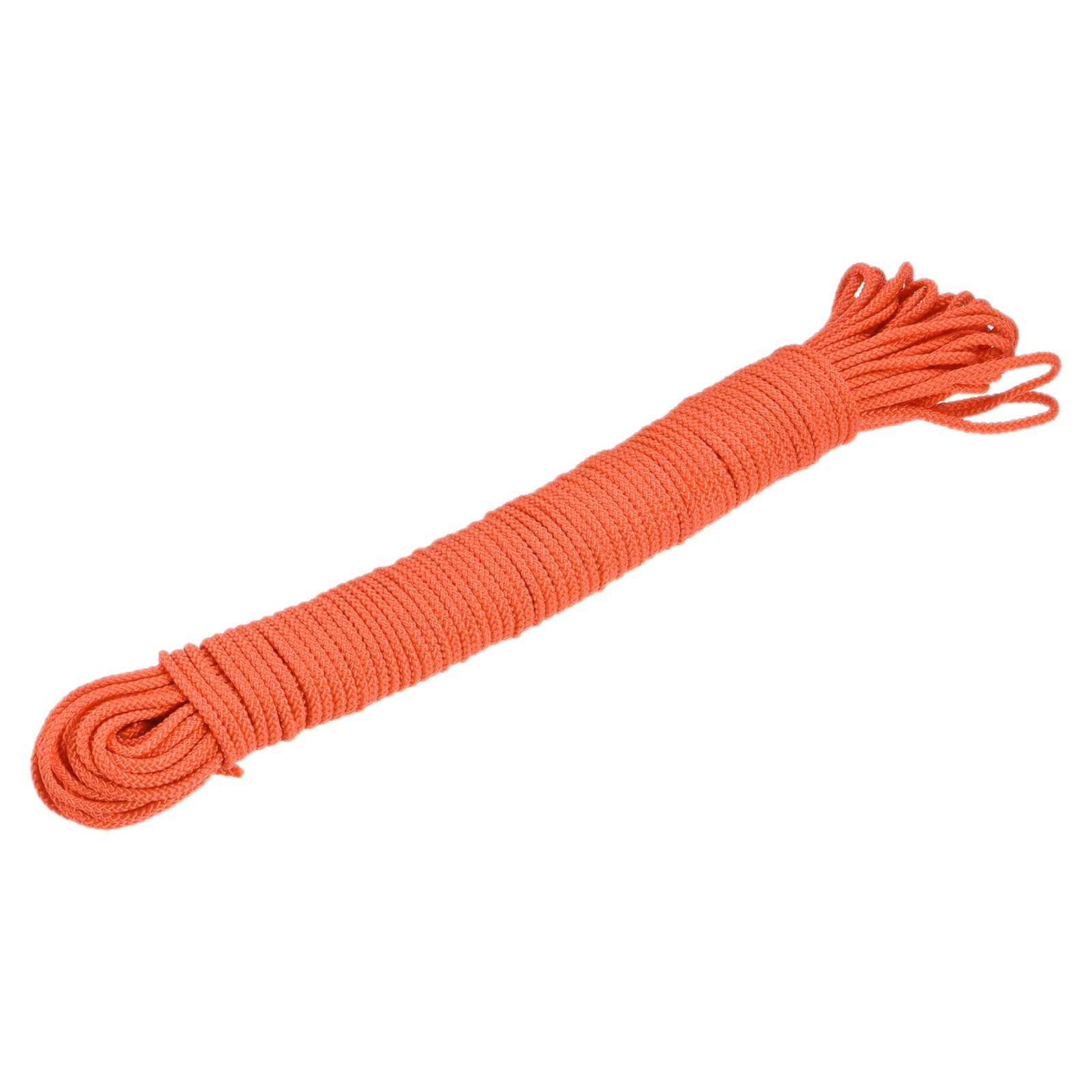 15M/49.2ft 2mm Orange Outdoor Braided Polypropylene Rope