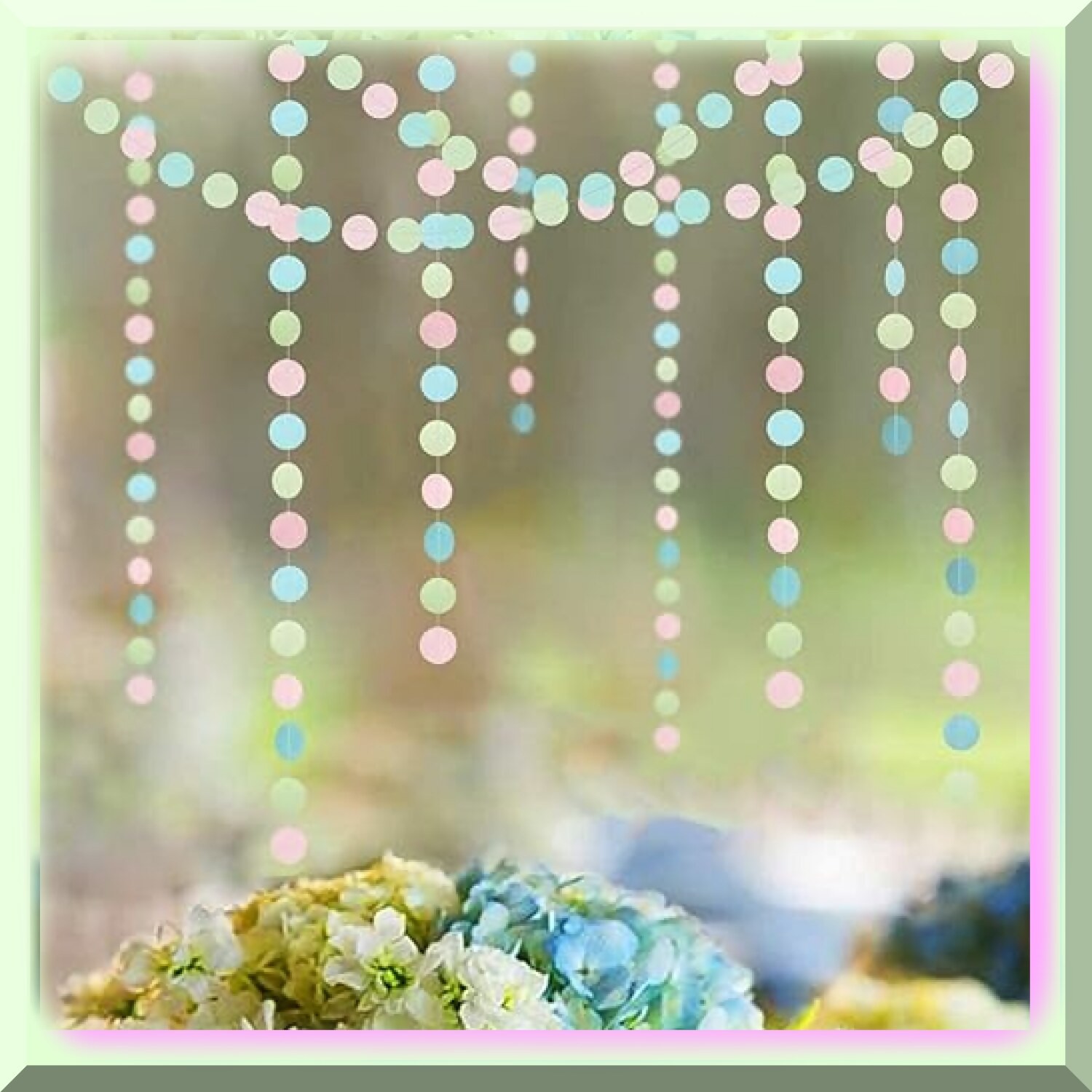 Pastel Circle Garland Banner for Spring Birthday
