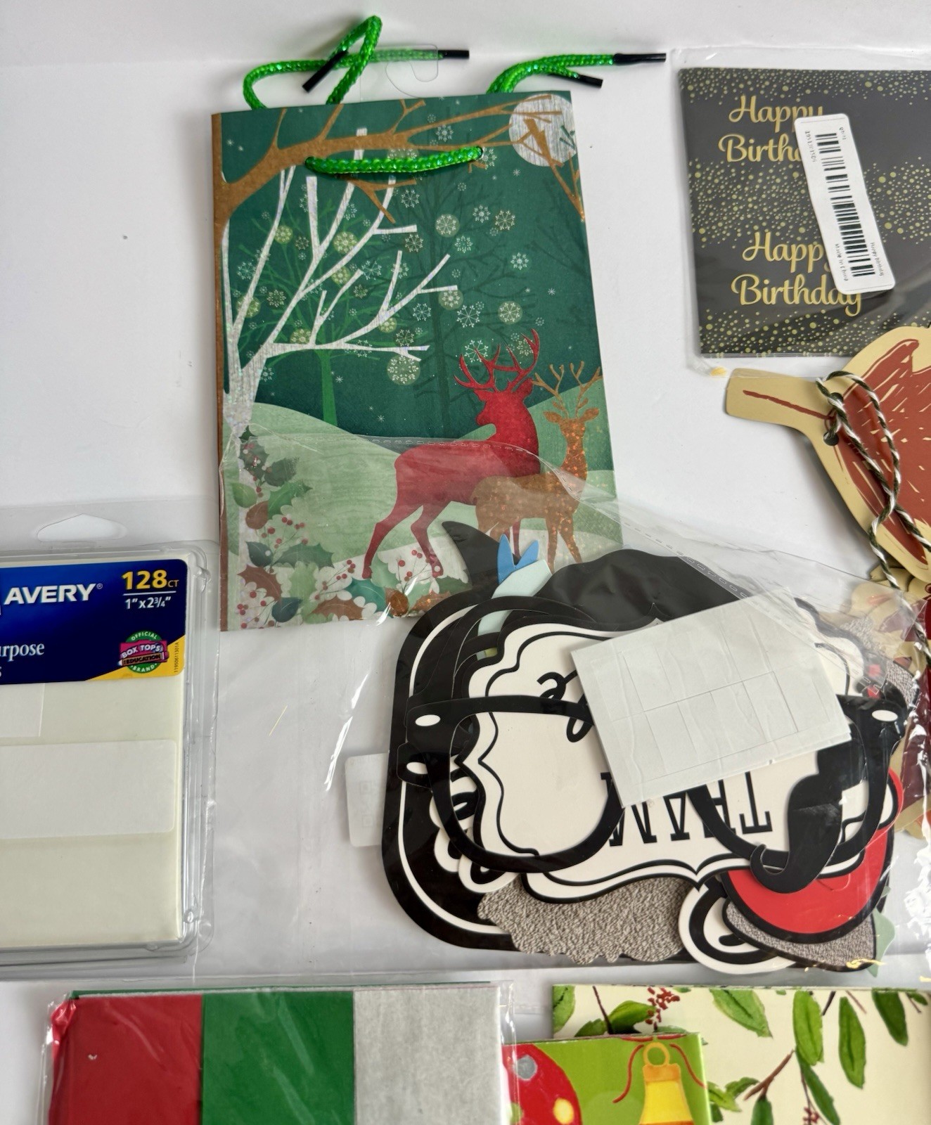 Holiday Tissue Paper Craft Supplies Labels Party Props Scrapbook Set