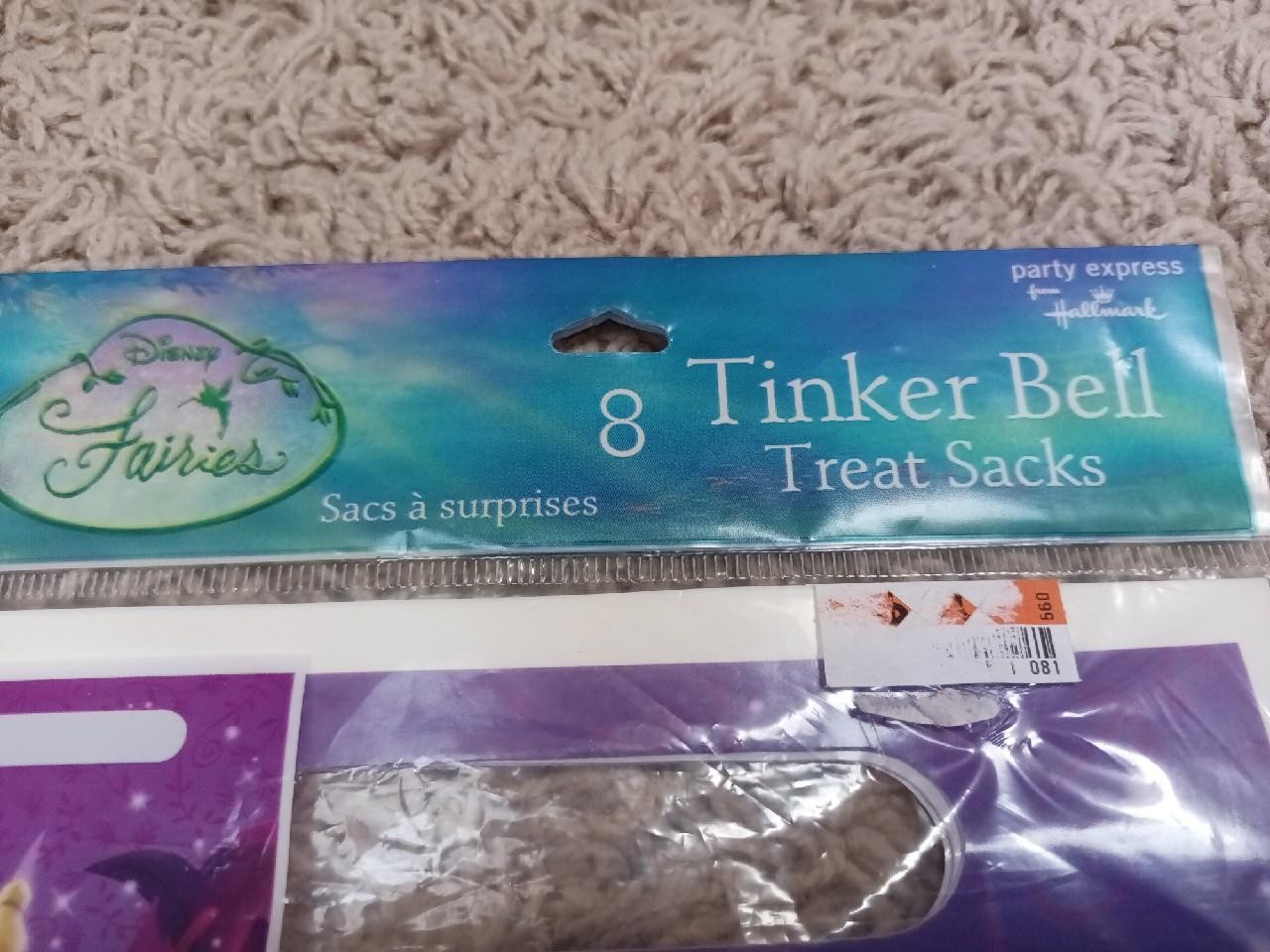New Disney Tinker Bell Lot of 2 Goody Party Loot Bags 8 ct each NRFP Fairy