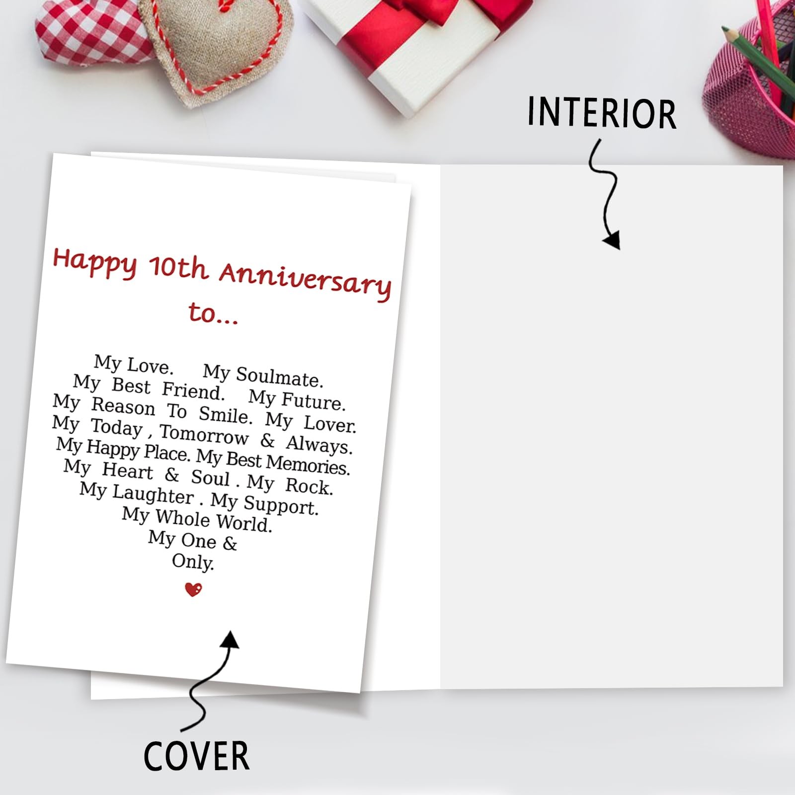 MQMRYeto Funny 10th Anniversary Card For Men Women, 8.0*5.3 inches, white-78