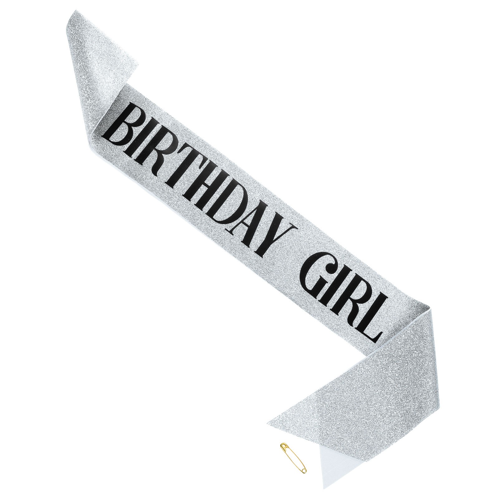 Birthday Sash, 1Pcs Personalized Sash Elegant Birthday Sash, Silver, Black