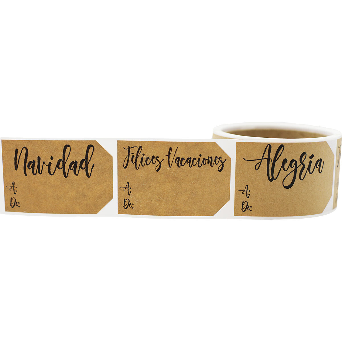 Natural Kraft Spanish Feliz Navidad Holiday Gift Tags | 2 x 3″ Inches – 100 Pack
