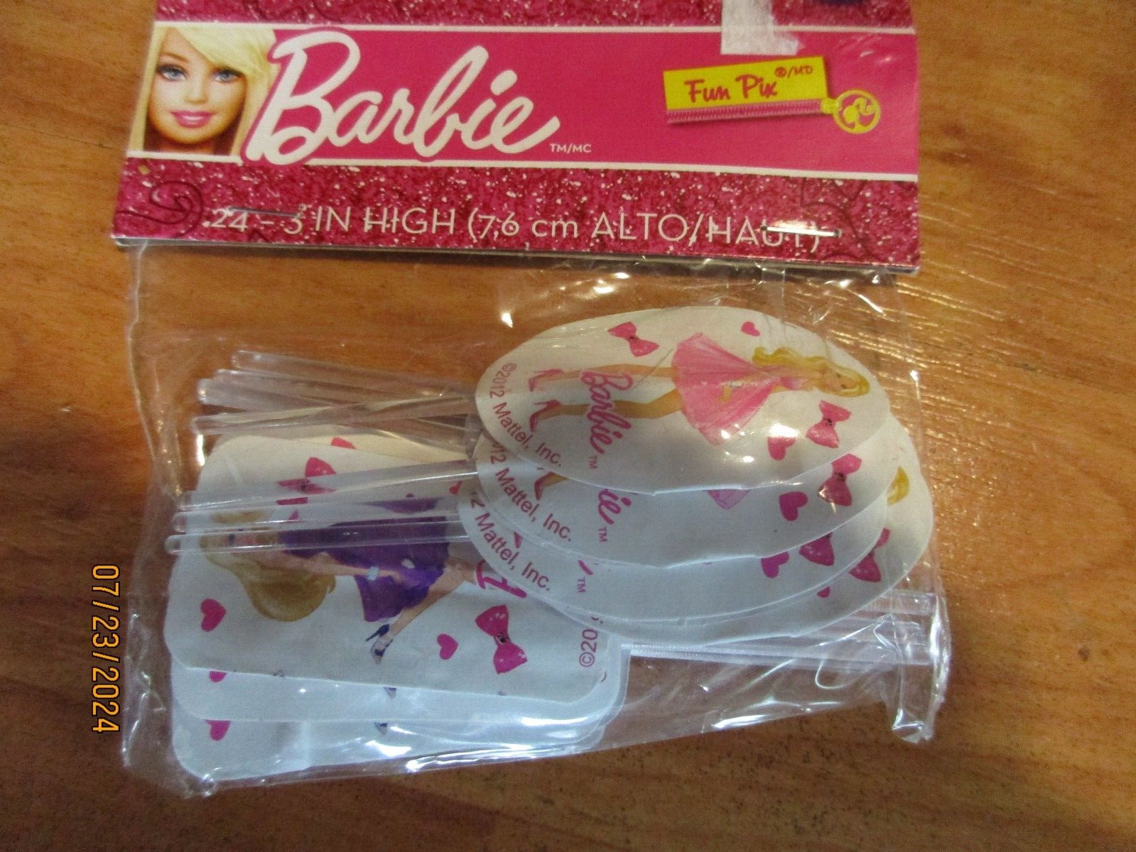 Barbie Standard Size Cupcake Baking Party Cups & Picks 2012 Wilton NOS