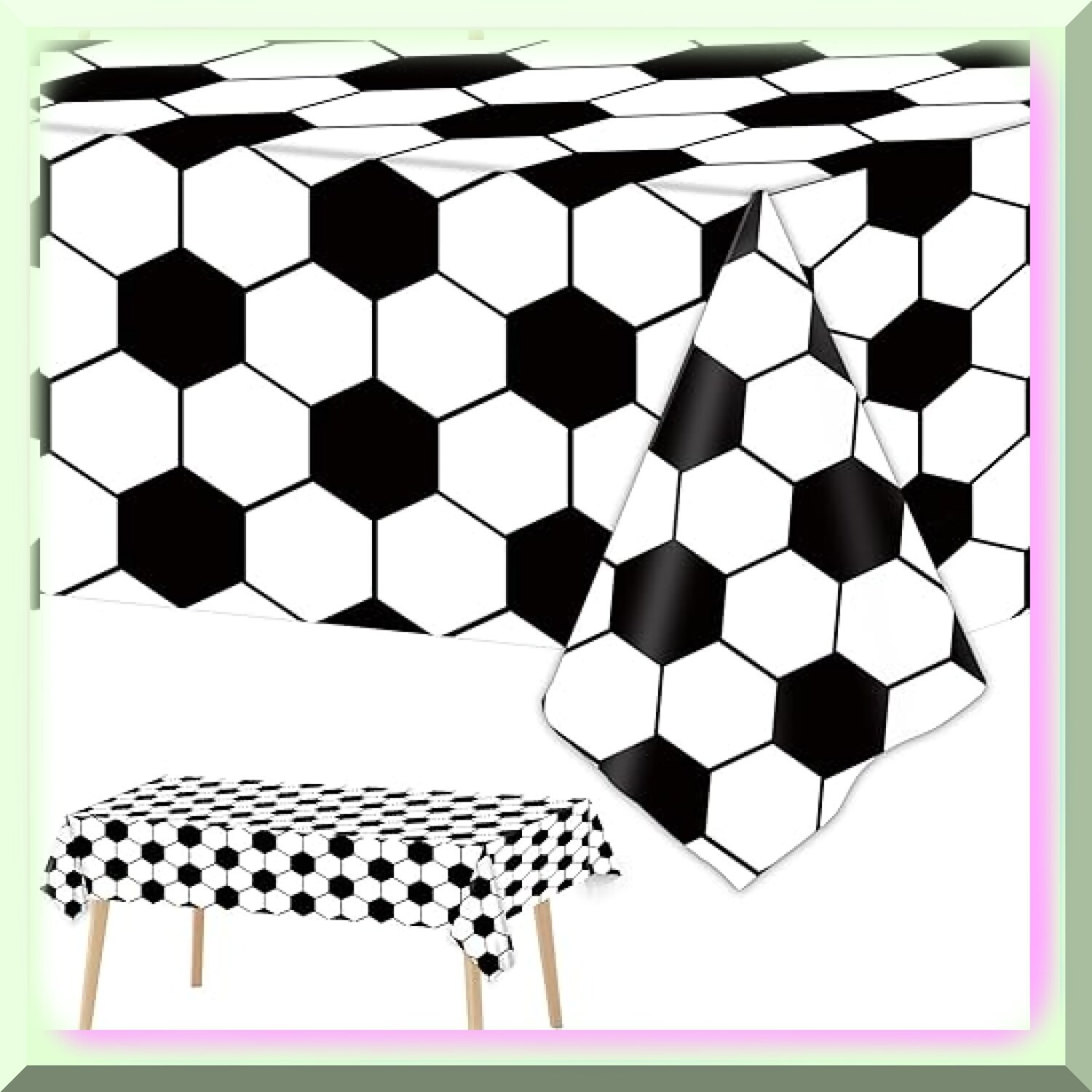 Soccer Theme 3-Piece Plastic Tablecloth Set