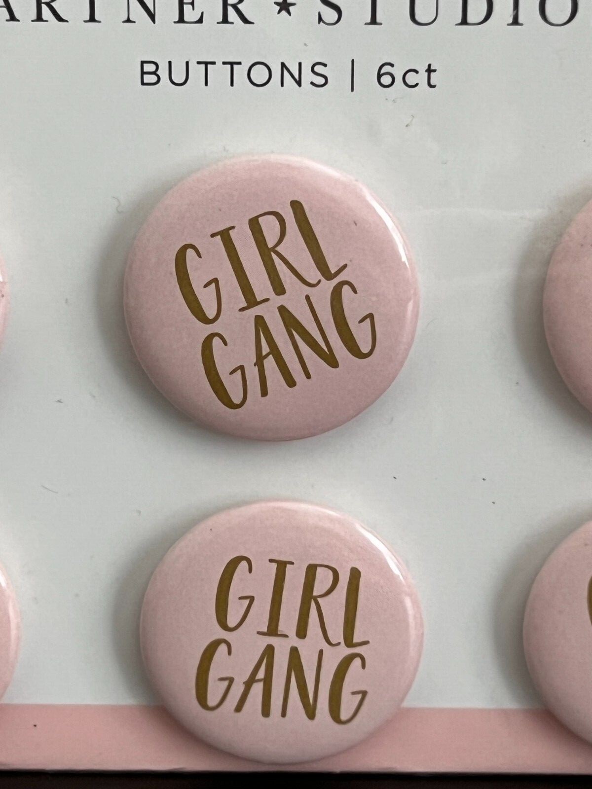 Gartner Studios “Girl Gang” Bridal Party Bachelorette Button Pins. Set of 6