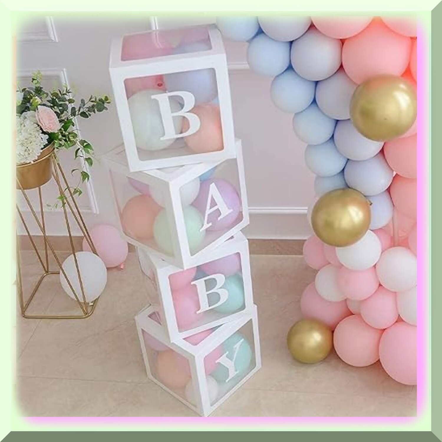 Baby Block Bash 4-Piece Letter Balloon Boxes