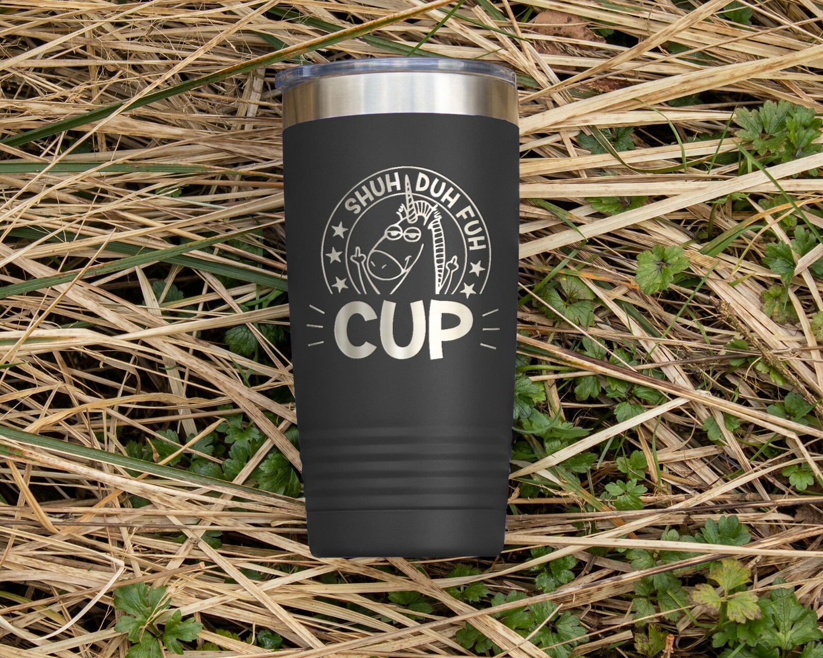 Coffee Tumbler SHUH DUH FUH CUP Funny 20oz Stainless Steel Travel Tumbler -Black