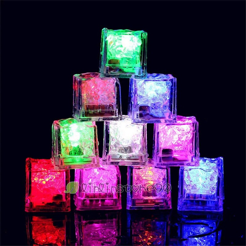 Luces Led en Cubos de Hielo para Fiestas, Bares Bodas Club 12Packs reutilizables