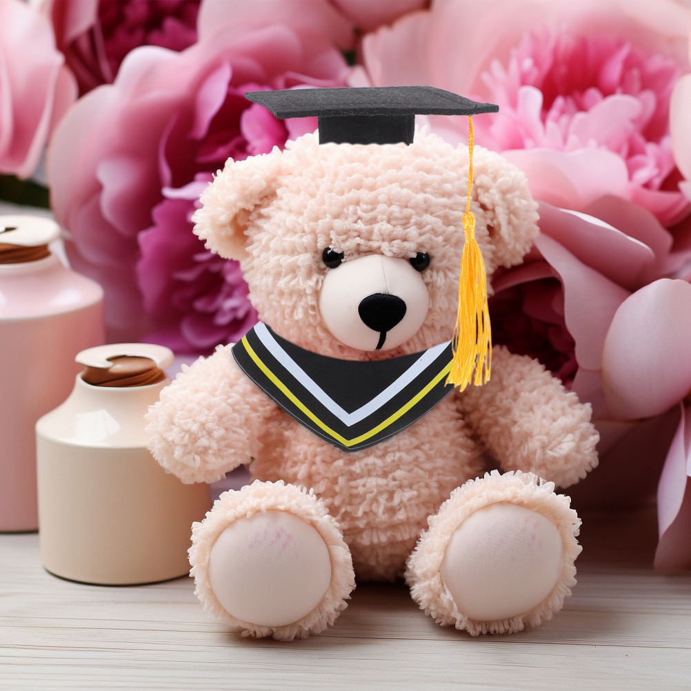 2 Sets Graduation Toy Bear Doll Outfit Graduation Gown Set Assorted Color Plush