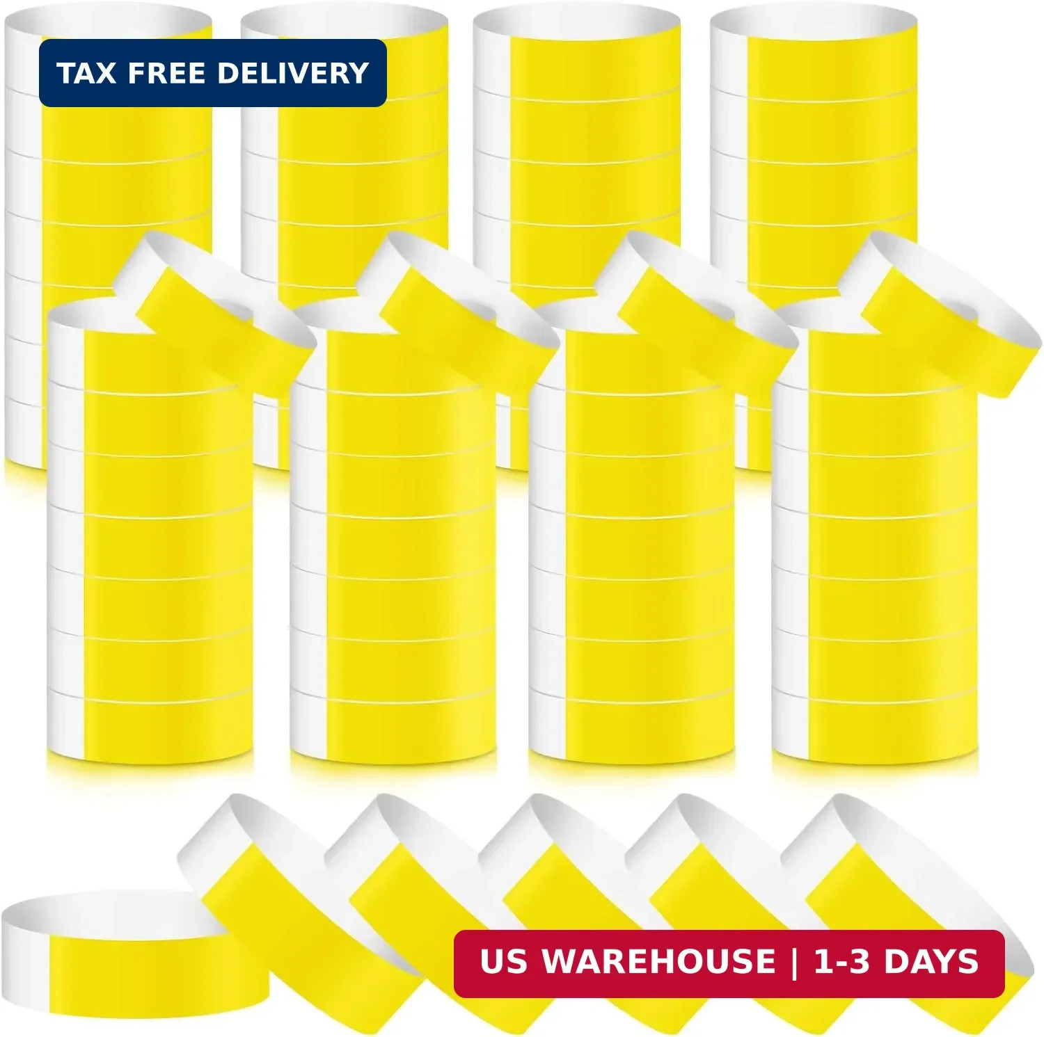 800PCS Yellow Wristbands for Events Wrist Bands Colored Paper Bracelets Wristban