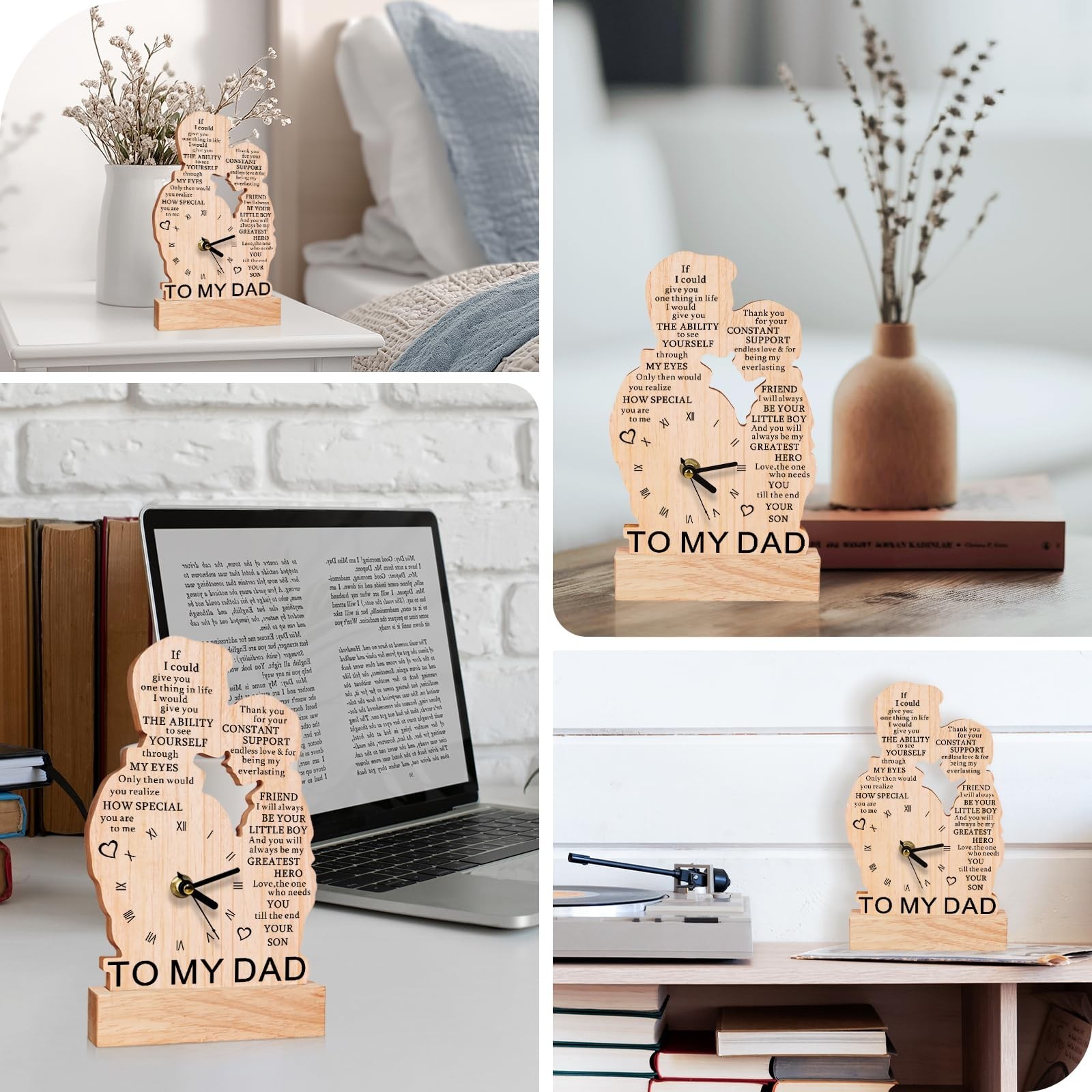 Dad Gifts from Son, Wooden Clock Gifts for Dads, Birthday Gift for Dad, Cool …