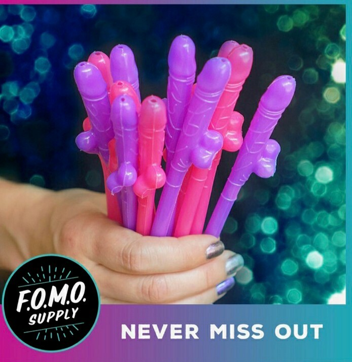 12 X 8 packs- 96 Penis Bachelorette Party Favor Dick Willy Straws