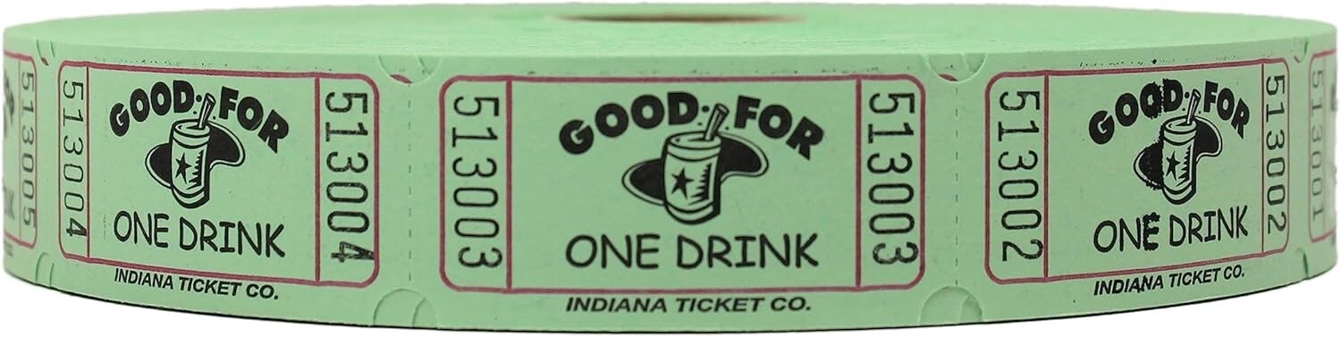 2000 GREEN Tickets One Roll Admit One Tickets Each Numbered NEW