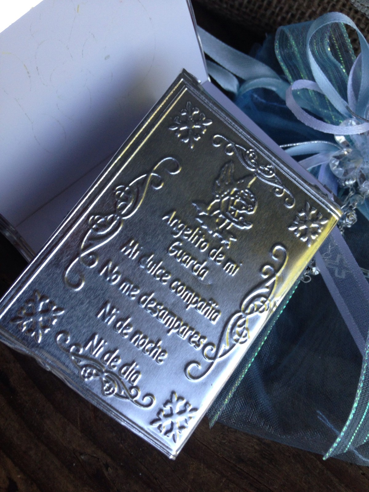 12 Pc Blue Baptism Favors/ Recuerdos De Bautizo En Repujado/ Prayer Book
