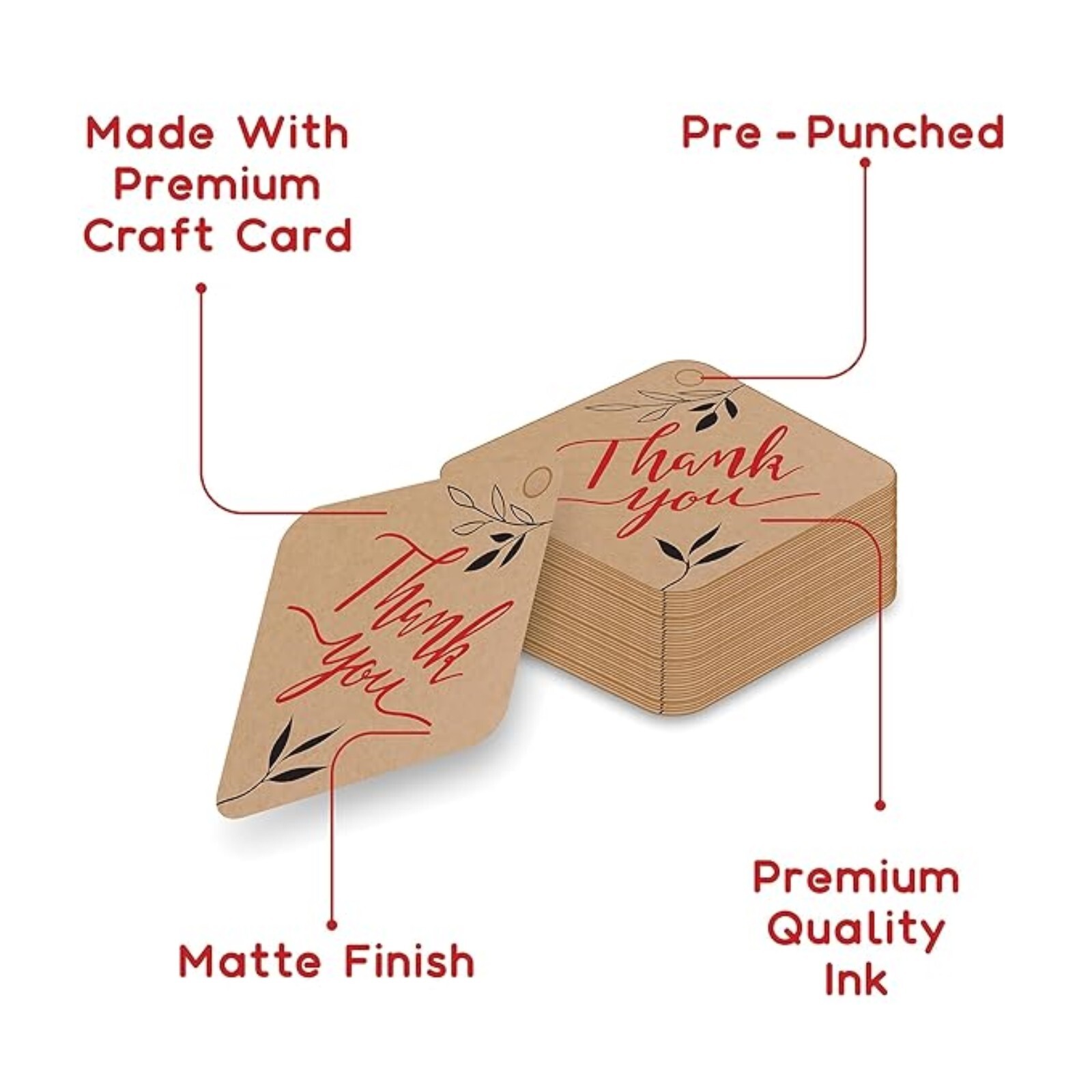 Personalized Kraft Tags with Thread | Thank You Tags For Customer Order