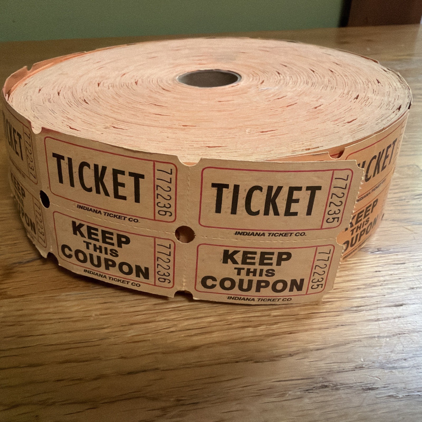 Raffle Tickets 1000+ Double Stubs consecutively numbered for 50/50 raffles,