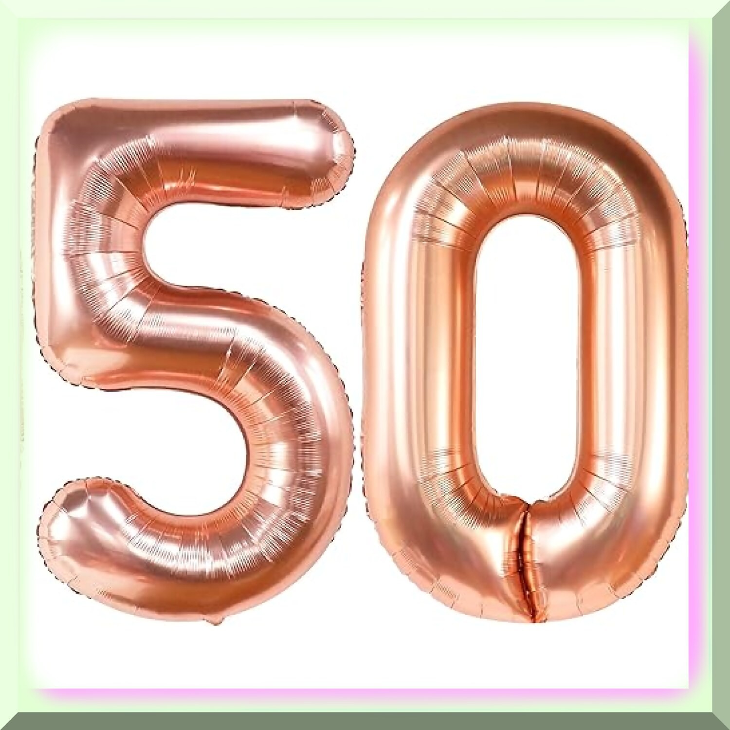 Rose Gold 50th Celebration Kit with Jumbo Number Balloon
