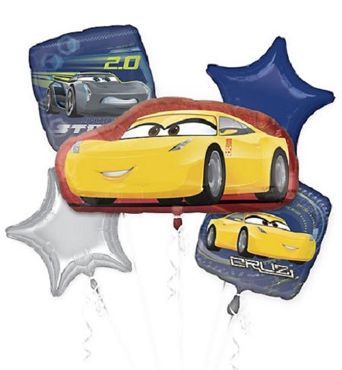 Disney Cars Party Balloon Bouquet 5 Pieces