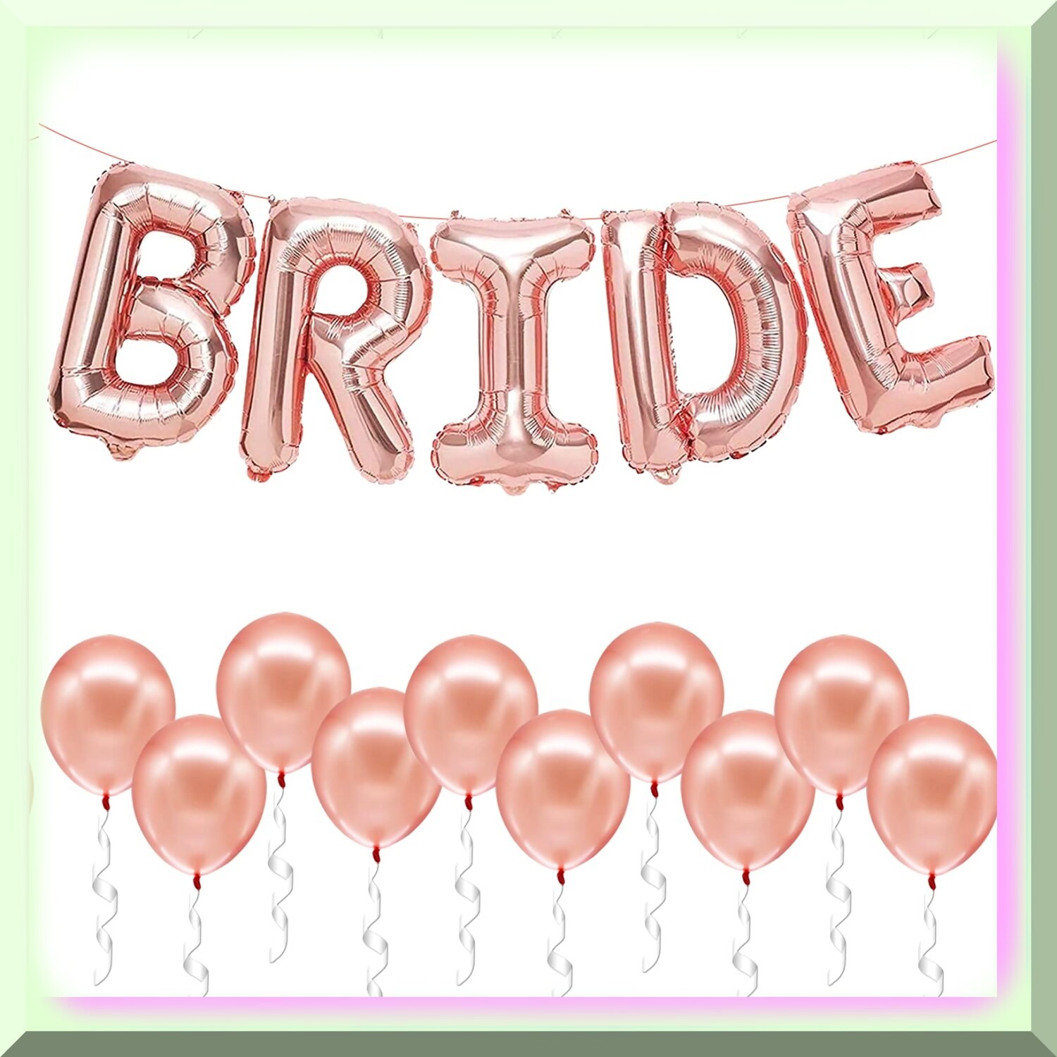 Rose Gold Bride Balloon Set with Latex Balloons