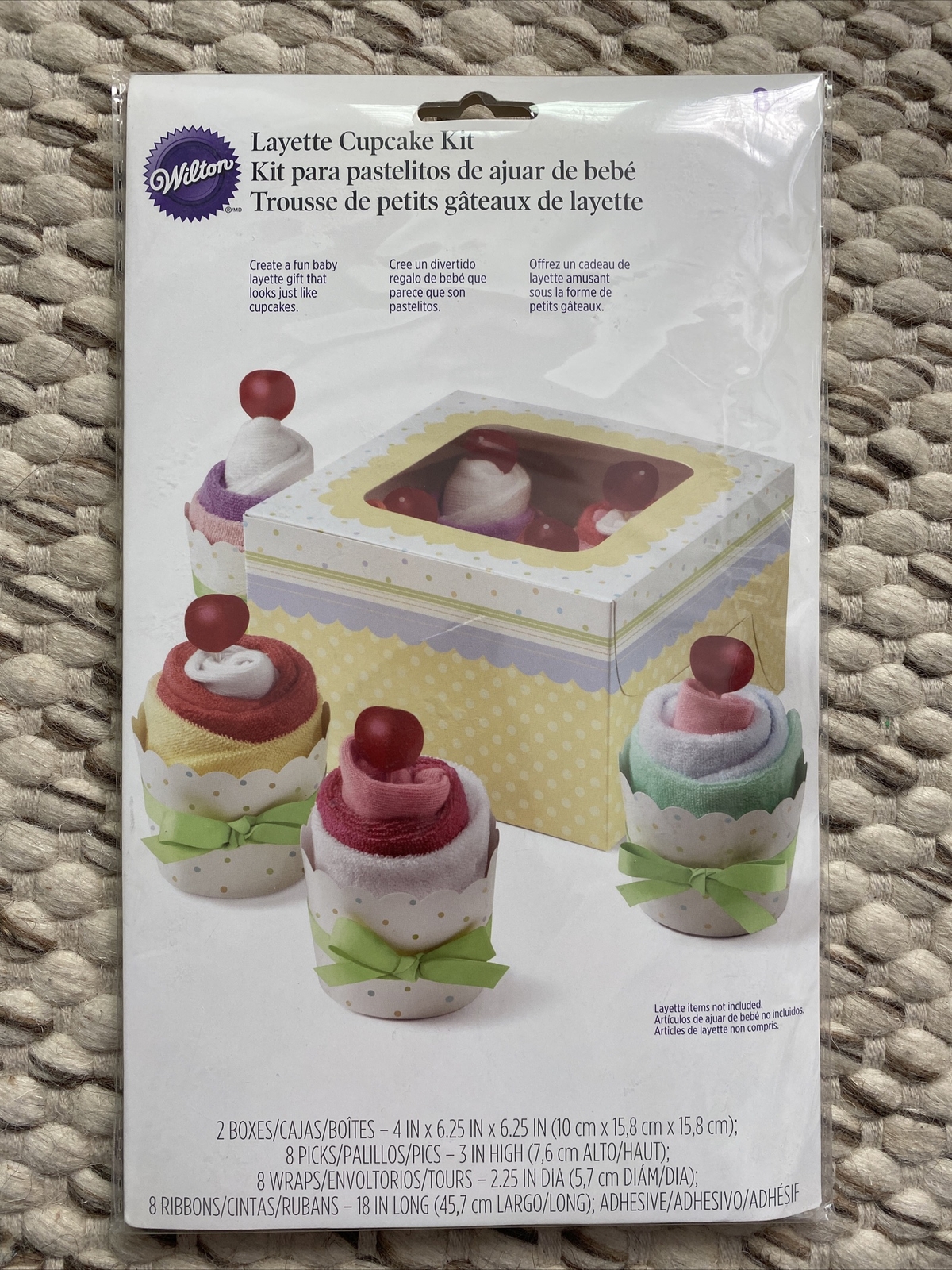 Wilton Layette Cupcake Kit New Baby Gift Baby Shower for Washcloth Bodysuit Kit