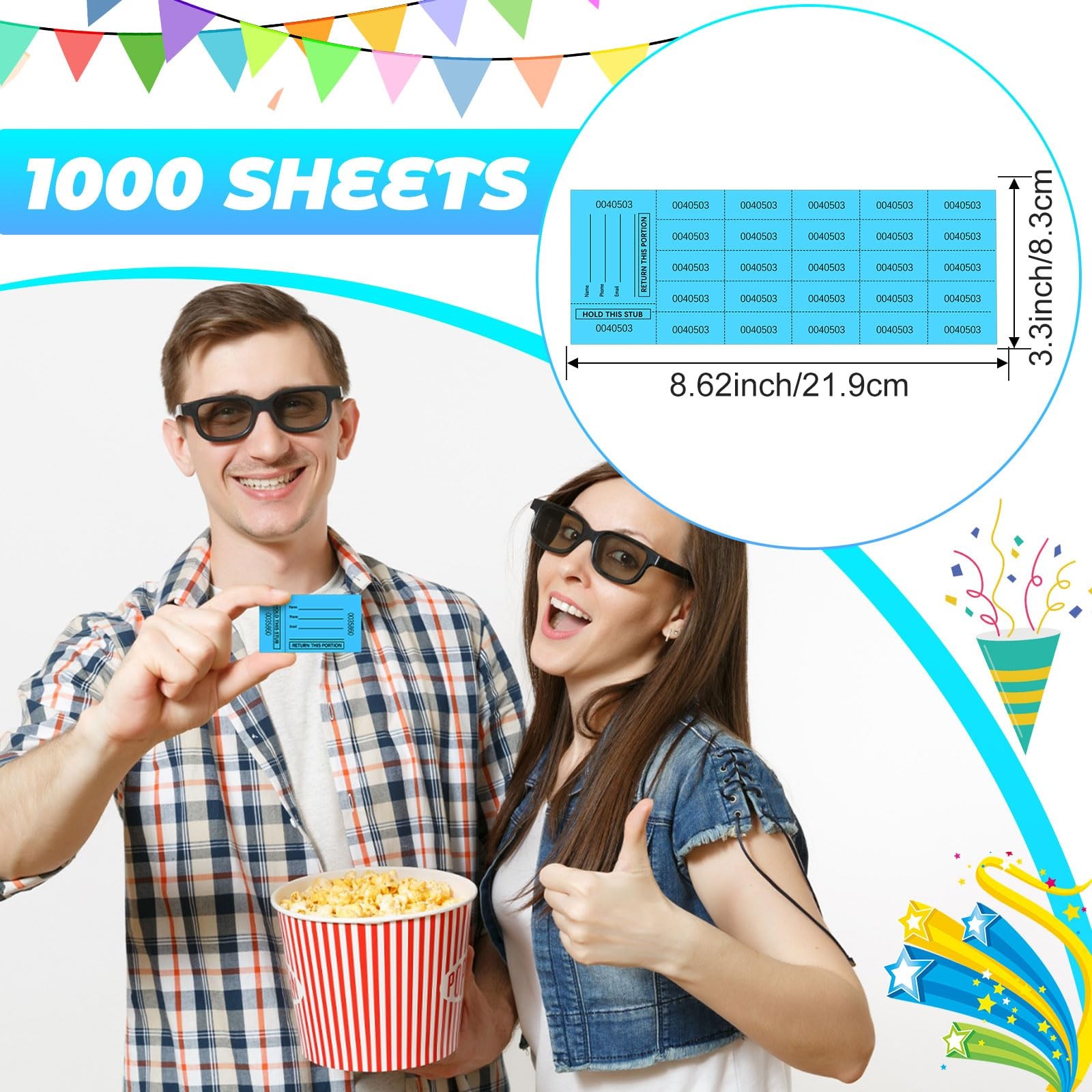 Kosiz 1000 Sheet 25 Bid Raffle Tickets Chinese Auction Tickets Sheets Auction…