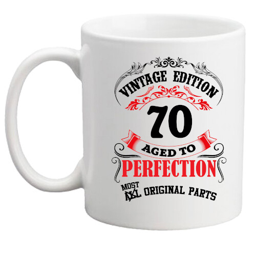 70th Birthday Mug! Vintage Birthday mug/70 years/gift for him/her/70th/present!