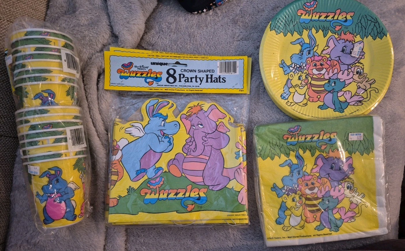 Vintage 80’s Deadstock 1985 Wuzzles Walt Disney Hasbro Birthday Party Ephemera