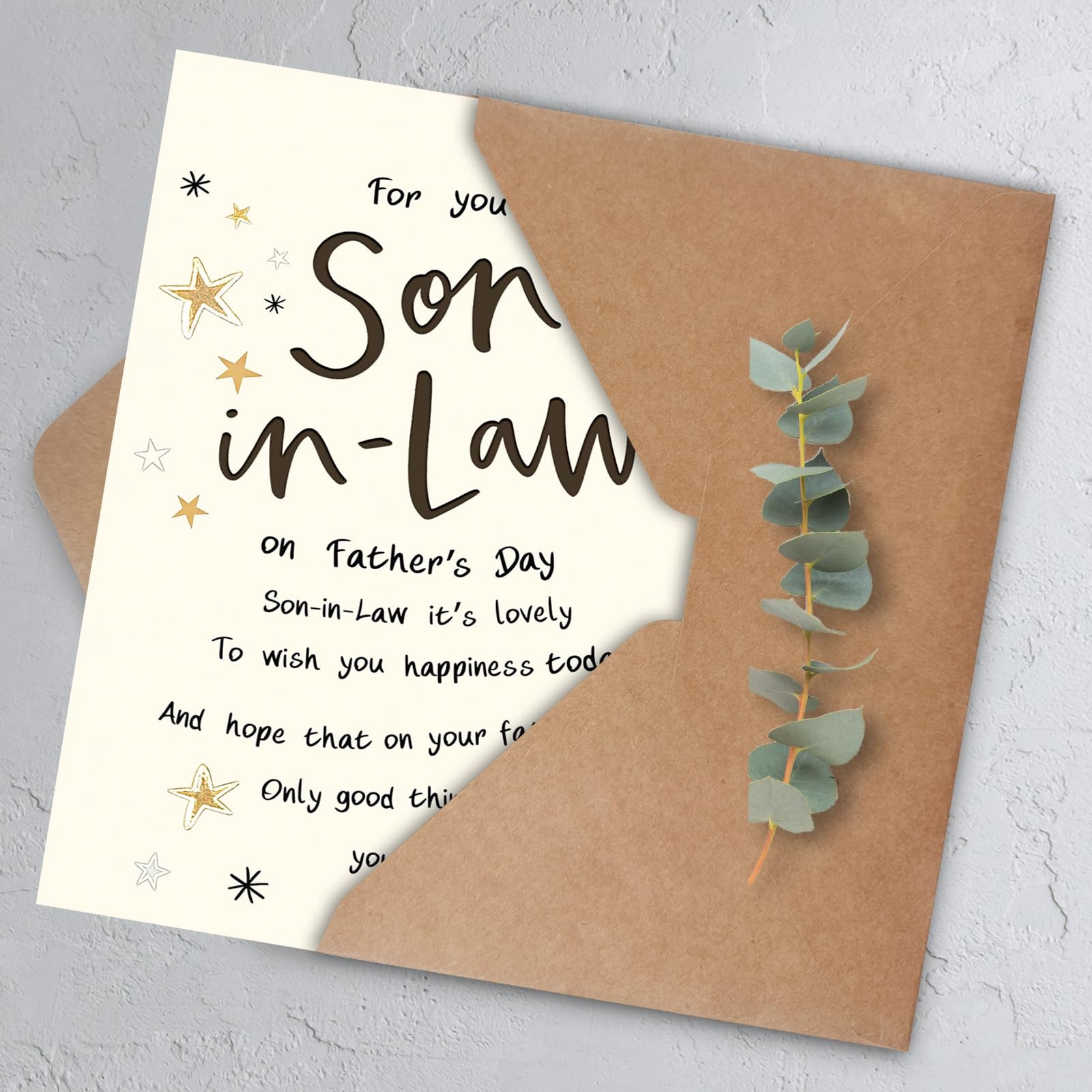 HEJOYN Fathers Day Card Gifts for Son In Law, Law 7×5 inches, QQ-308