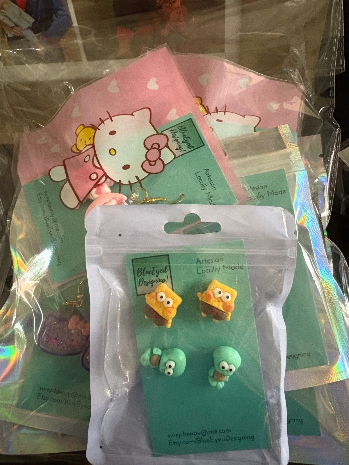 Kawaii Kitty Mystery Bags 10+ Gifts Inside Earrings, Hair Clips, Pens #2