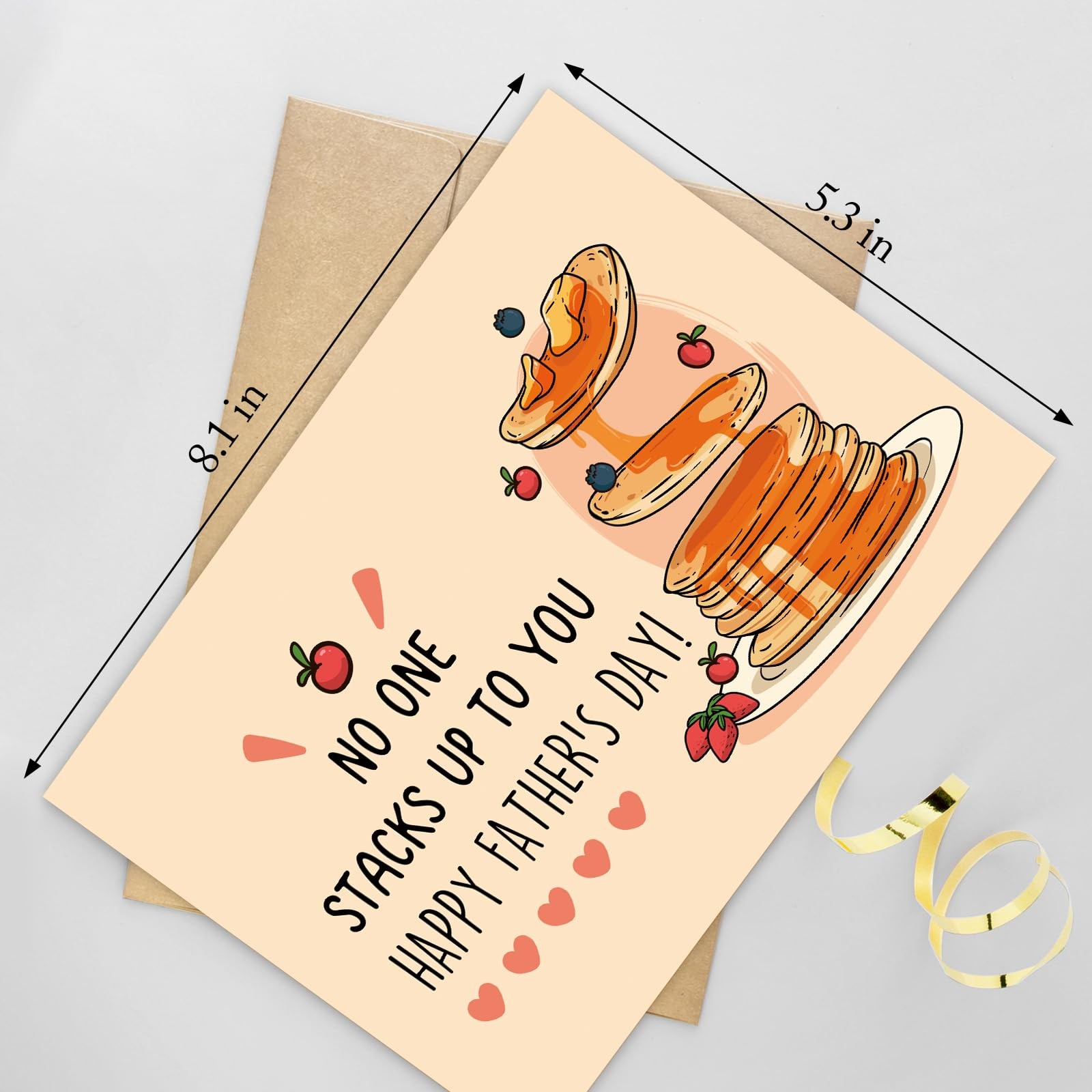 Naixiwen Cute Pancake Fathers Day Card for Daddy, Funny 8*5.3 inches, 008