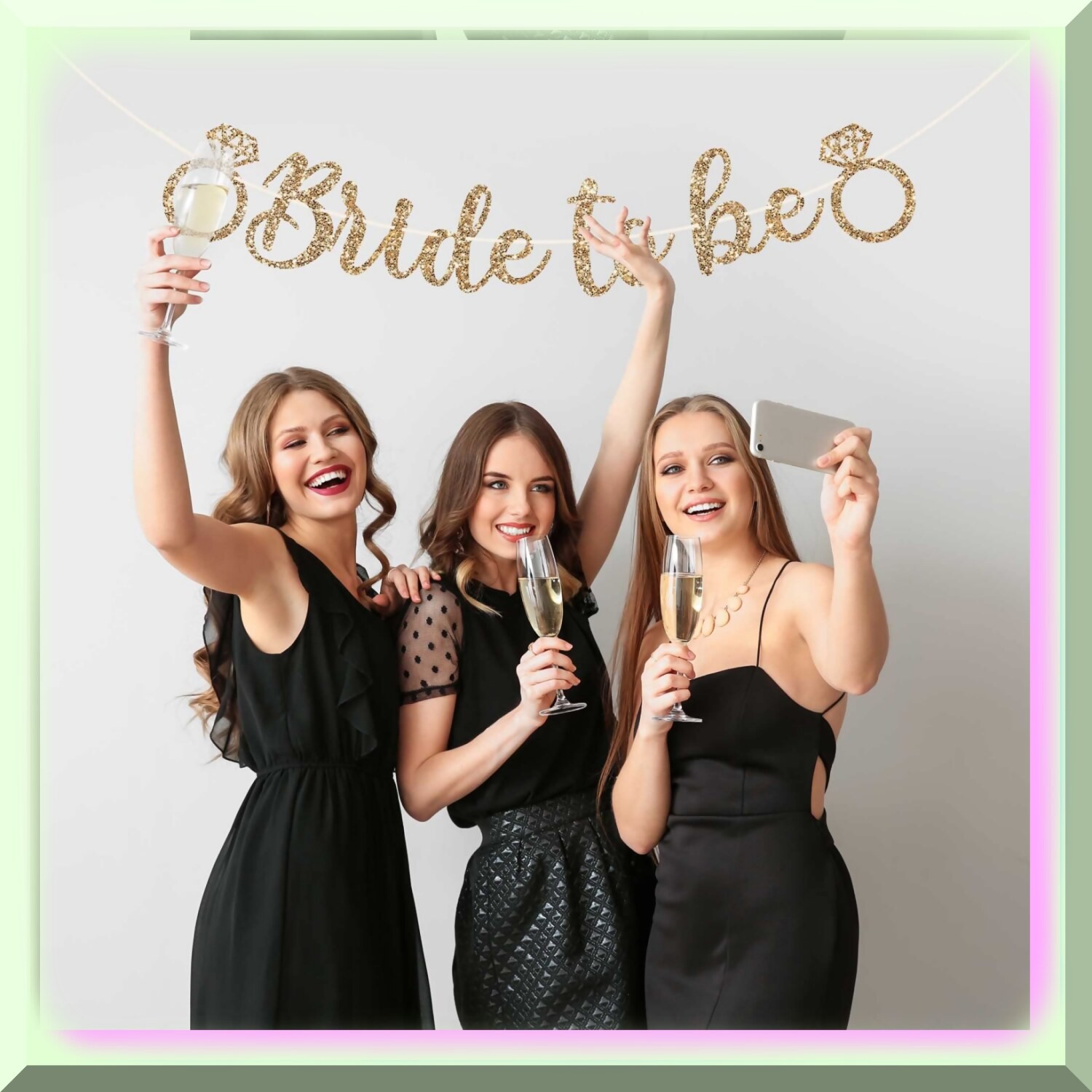 Gold Bride to Be Banner for Bachelorette Party