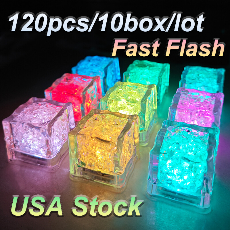 120pcs Multi-color Rainbow Flash Ice Cube LED Lights Light Up Party Rave Wedding