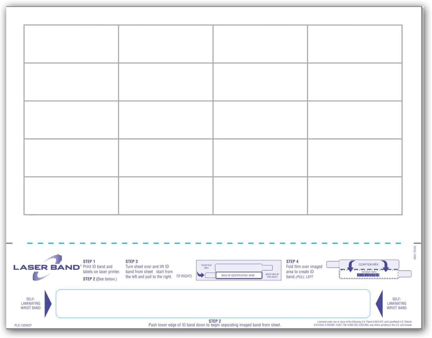 – Adult Laser Printable Patient Wristband, Tamper Evident with 20 Labels per …
